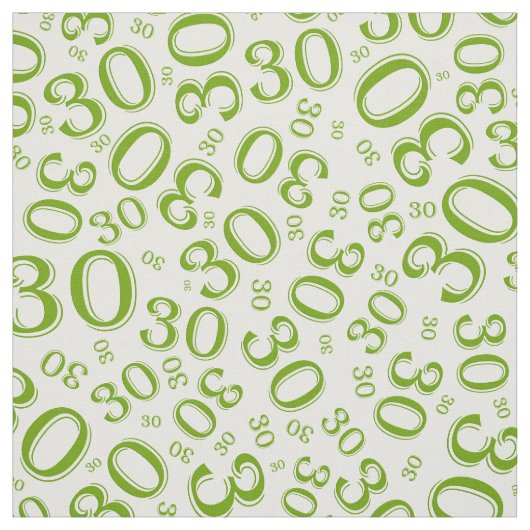 30e verjaardag Groen/wit Random Number Pattern Stof (Swatch)