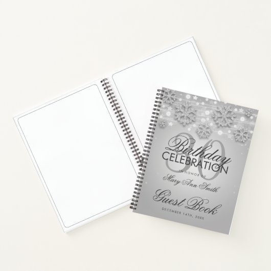 30e verjaardag Guestbook Silver Winter Notitieboek (Binnen)