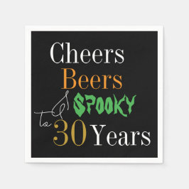 30e verjaardag Halloween Cheers Beers Spooky Party Servet