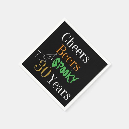 30e verjaardag Halloween Cheers Beers Spooky Party Servet (Hoek)