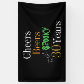 30e verjaardag Halloween Cheers Beers Spooky Party Spandoek (Verticaal)