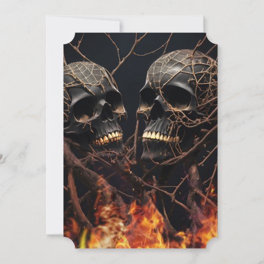 30e verjaardag Halloween Zwart Gouden Schedel Mode Kaart (Achterkant)