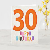 30e verjaardag Happy Birthday Kaart Design 2 (Gele Bloem)