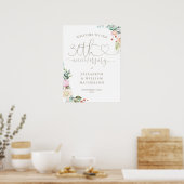 30e verjaardag Hart Script Bloemrijke Welkomstbord Poster (Keuken)