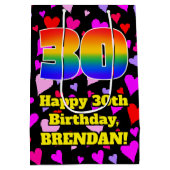 30e verjaardag: Heatpatroon liefhebbend, regenboog Medium Cadeauzakje (Achterkant)