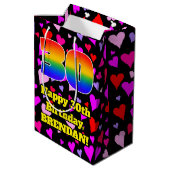 30e verjaardag: Heatpatroon liefhebbend, regenboog Medium Cadeauzakje (Achterkant Gekanteld)
