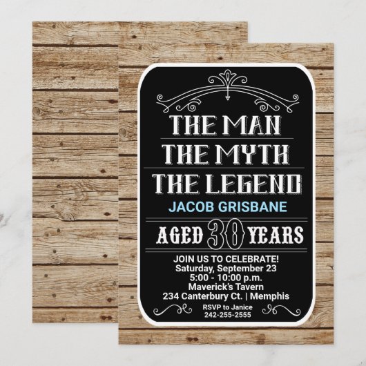 30e verjaardag Het Man De Mam De Legende 30e verja Kaart (Voorkant / Achterkant)