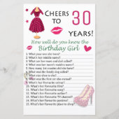 30e verjaardag Hoe goed ken je de verjaardag? (Voorkant)
