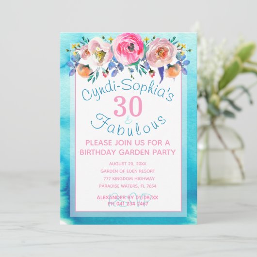 30e verjaardag Hoge Tea Garden Party Kaart (Staand voorkant)