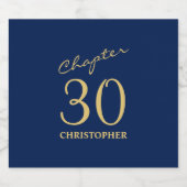 30e verjaardag hoofdstuk 30 blauw goud bier etiket (Enkel label)