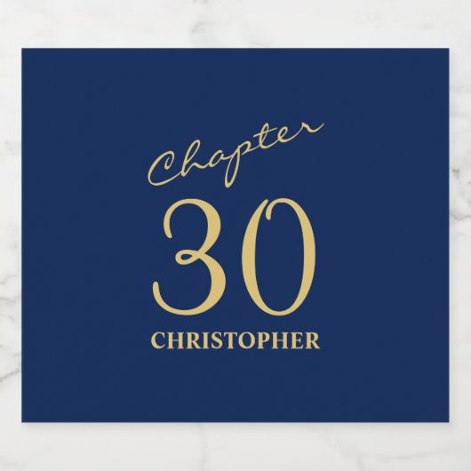 30e verjaardag hoofdstuk 30 blauw goud bier etiket (Enkel label)