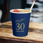 30e verjaardag hoofdstuk 30 blauw goud papieren bekers<br><div class="desc">Voeg een vleugje sprankeling toe aan de 30e verjaardag van je geliefde met deze prachtige Blue Gold papieren bekers. Perfect voor die finishing touch aan een feestje.</div>
