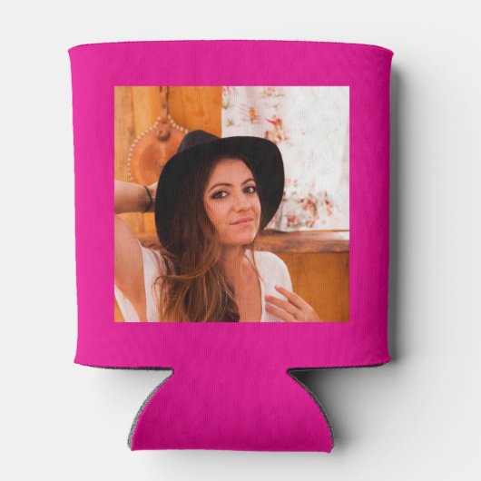 30e Verjaardag Hot Pink Gold Photo Template Blikjeskoeler (Achterkant)