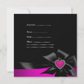 30e verjaardag Hot Pink Silver Abstract Black Kaart (Achterkant)