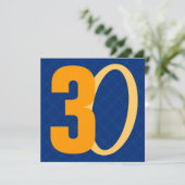 30e verjaardag Huge Numbers Blue en Gold W951 Kaart (Staand voorkant)