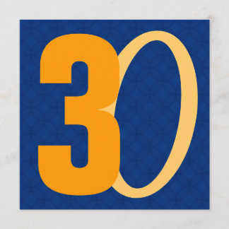 30e verjaardag Huge Numbers Blue en Gold W951 Kaart