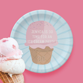 30e verjaardag Ice Cream Party Papier Borden Papieren Bordje