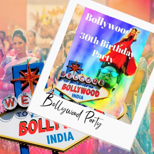 30e verjaardag Indische Bollywood Colorful Party Kaart