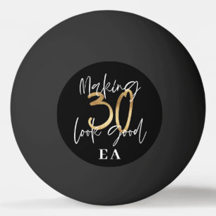 30e verjaardag initialen gepersonaliseerd cadeau v pingpongbal