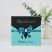 30e verjaardag Jewel Bow Black Blauwgroen Blue 2 Kaart (Staand voorkant)