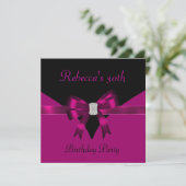 30e verjaardag Jewel Bow Black Deep Pink Kaart (Staand voorkant)