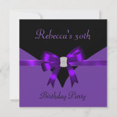 30e verjaardag Jewel Bow Black Paars Kaart (Voorkant)