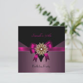 30e verjaardag Jewel Bow Black Paars Pink Kaart (Staand voorkant)