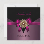 30e verjaardag Jewel Bow Black Paars Pink Kaart (Voorkant)