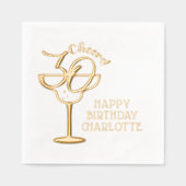 30e verjaardag juicht dertigste gepersonaliseerde  folie servetten (Voorkant)