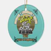 30e verjaardag juli 1992  30 jaar keramisch ornament (Links)