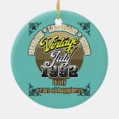 30e verjaardag juli 1992  30 jaar keramisch ornament (Achterkant)