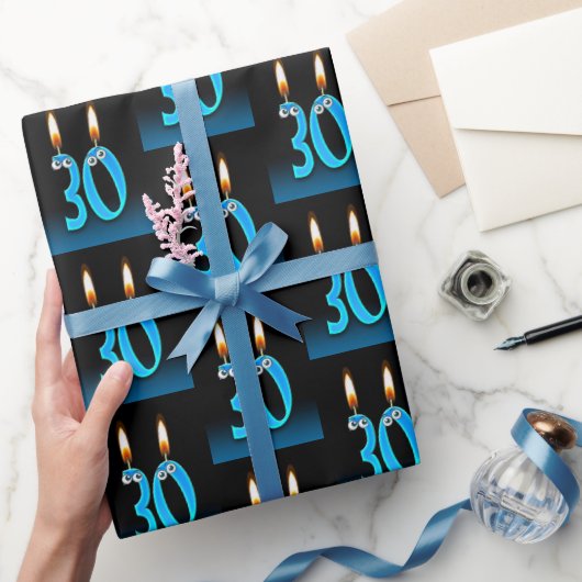 30e verjaardag Kaarsen met Eyeballen Cadeaupapier (Geschenken)
