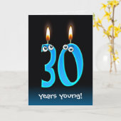 30e verjaardag Kaarsen met Eyeballen Kaart (Gele Bloem)