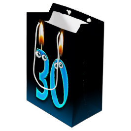 30e verjaardag kaarsen Middelgrote Gift Bag Medium Cadeauzakje