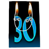 30e verjaardag kaarsen Middelgrote Gift Bag Medium Cadeauzakje (Voorkant)
