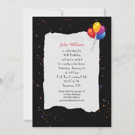 30e verjaardag kaart (Achterkant)