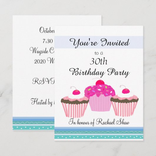 30e verjaardag kaart (Voorkant / Achterkant)