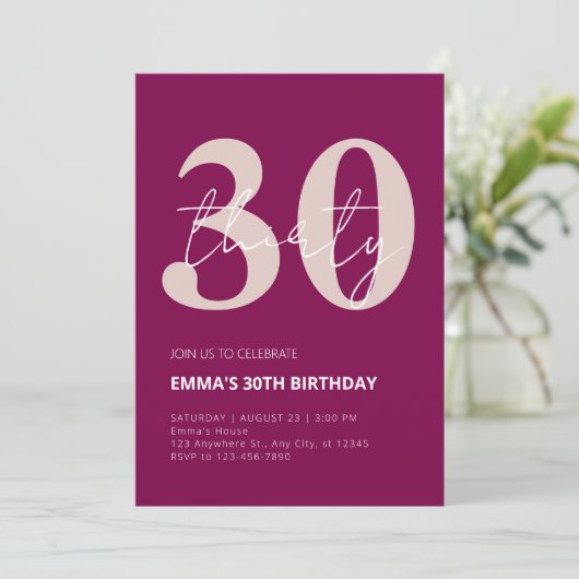 30e verjaardag kaart (Staand voorkant)