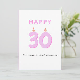 30e verjaardag Kaart Roze