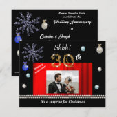 30e verjaardag Kerstsurprise Save the Date Kaart (Voorkant / Achterkant)