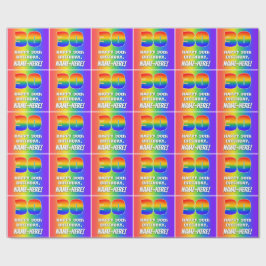 30e verjaardag: kleurrijk, vun regenboogpatroon #  cadeaupapier