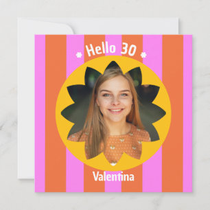 30e verjaardag kleurrijke foto roze geel trendy