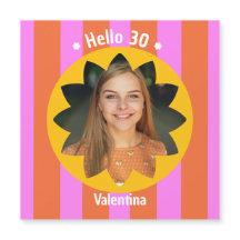 30e verjaardag kleurrijke foto roze geel trendy