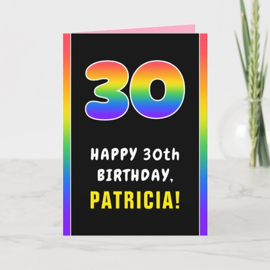 30e verjaardag: kleurrijke regenboog # 30, aangepa kaart (Voorkant)