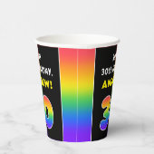30e verjaardag: kleurrijke regenboog # 30, aangepa papieren bekers (Rechts)