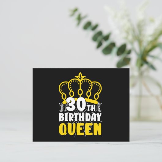 30e Verjaardag Koningin Kroon Ronde Verjaardag Briefkaart (Staand voorkant)