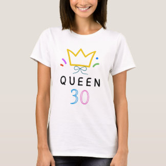 30e Verjaardag Koningin Minimalistische Lijnkunst T-shirt