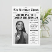 30e verjaardag krantenuitnodiging met programma (Staand voorkant)