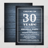 30e verjaardag land hout feest kaart (Voorkant / Achterkant)