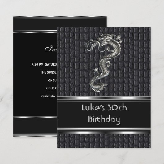 30e verjaardag leder-metaalzilvermannetjes kaart (Voorkant / Achterkant)